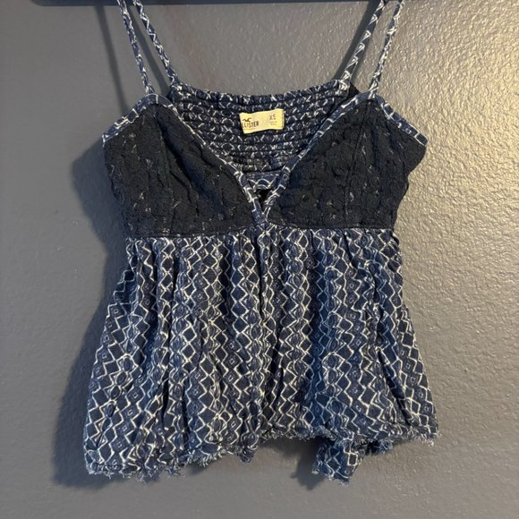 Blue Patterned Tank Top Blouse - Picture 9 of 11